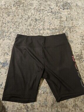 Bebe Black Biker Shorts Size 3X with Side Stud Detail